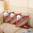 thumbnail image 4 of Set of 2 Sports Throw Pillow Covers 18x18 Inch, Football Pillow Covers, Red Gold Rugby Cushion Covers, American Football Reversible Decorative Square Pillow Cases, 4 of 5