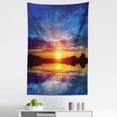 thumbnail image 1 of Lake Tapestry, Dreamy Sunset Scenery with Reflection on the Lake Dramatic Dusk Twilight, Fabric Wall Hanging Decor for Bedroom Living Room Dorm, 5 Sizes, Blue Pale Orange Yellow, by Ambesonne, 1 of 1