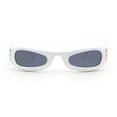 thumbnail image 2 of Unique Retro Convex Narrow Oval Luxury Designer Plastic Sunglasses White - Black, 2 of 4