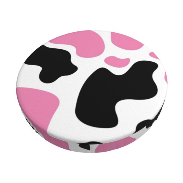 Balery Cow Spots Fundas de asiento para taburete de bar redondo de tela de terciopelo ajustables que protegen de arañazos y manchas para sillas de 14 a 17 pulgadas.-12 inch