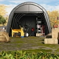 thumbnail image 3 of Erommy Carport 10 x 20 FT Heavy Duty, Portable Garage with All-Steel Metal Frame and Round Style Roof, Anti-Snow Car Canopy Outdoor Storage Shelter for Car, Truck, Boat, 3 of 8