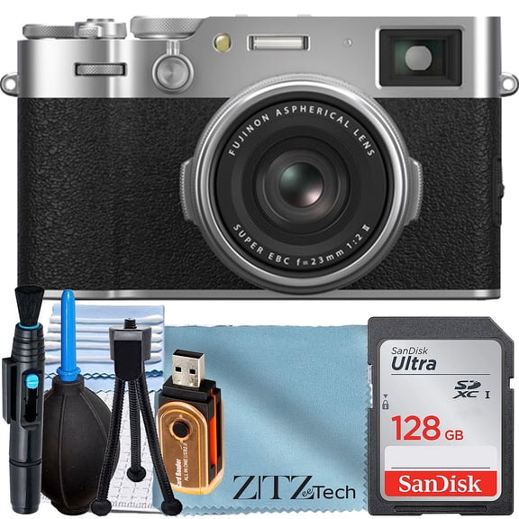 FUJIFILM X100VI Appareil Photo Numérique (Argent) avec Carte Mémoire SanDisk 128 Go + Ensemble d'Accessoires ZeeTech