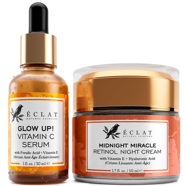 Crema de retinol Skin Care Duo Eclat Skincare de 50 ml y sérum de vitamina C de 30 ml