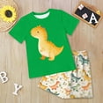 thumbnail image 2 of Toddler Boy Girls Easter Outfit Bunny Carrot Sleeveless T-Shirt Elastic Waist Shorts Set Summer 2pcs Clothes Dailywear Set (9-10 Years,Green) Boys Summer Top+Shorts Set, 2 of 5