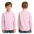 thumbnail image 2 of Grblisyd Boys Button Down Shirt Long Sleeve Summer Boys Dress Shirts with Chest Pocket Casual Formal Collared Shirt Back to School Clothes, 2 of 6