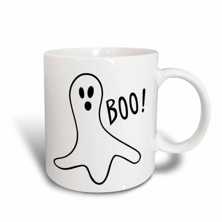 3dRose Halloween Boo Ghost - Ceramic Mug, 11-ounce