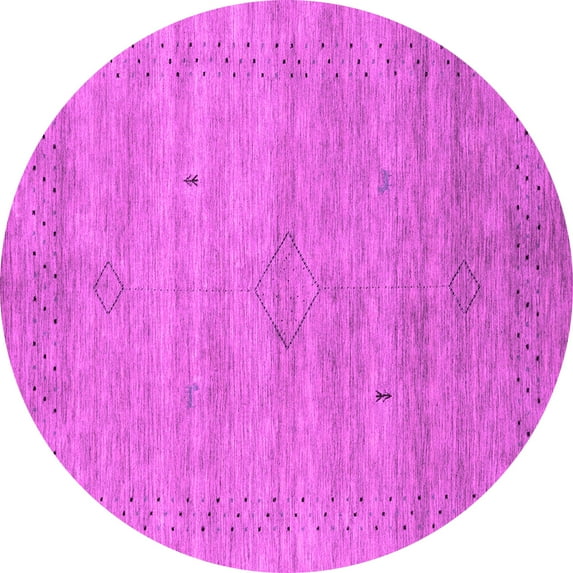 Ahgly Company Indoor Round Abstract Pink Contemporary Area Rugs, 6' Round