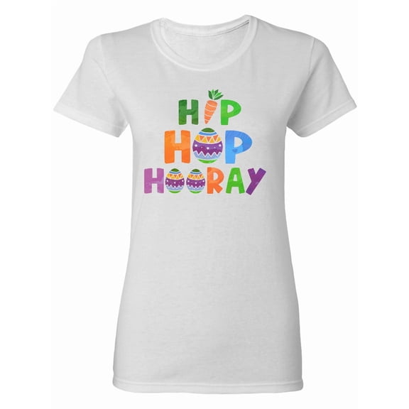 Inktastic Easter Hip Hop Hooray with Eggs and Carrot Women's T-Shirt