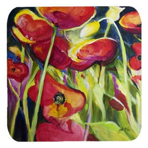 Poppies Foam Coasters, Set Of 4