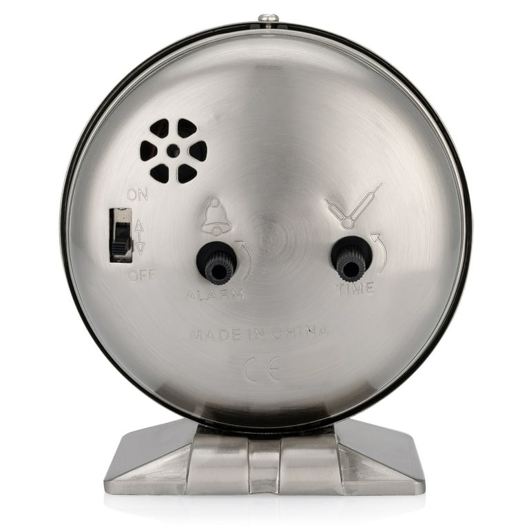 Westclox Silver Metal Analog Alarm Clock - Sleek and Elegant Westclox Silver Metal Analog Alarm Clock - Sleek and Elegant