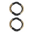 thumbnail image 3 of Baohd PU Leather Car Steering Wheel Glove Protector Cover Universal 15 UK Random Black Beige 2Set, 3 of 6