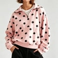 thumbnail image 2 of Edvintorg Women Sweatshirt Plus Size Fashion Long Sleeve Casual Tops Polka Dot Half Zip Sweat Shirts with Pockets Women Clothing Pink XXXL, 2 of 9