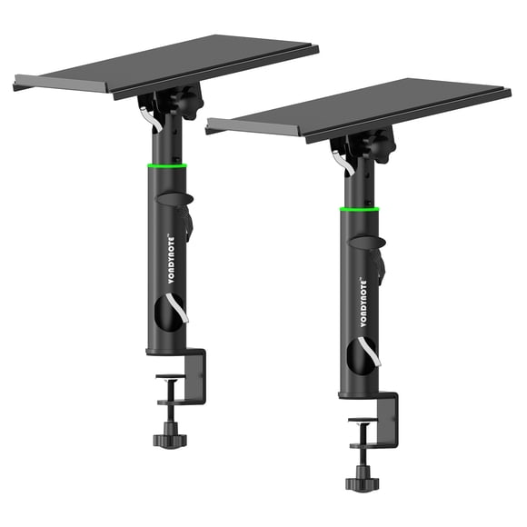 Vondynote Pair of Studio Monitor Stands Desk Clamp Speaker Stands 0-12&Acirc;&deg;Tilt Height Adjustable with Cable Management