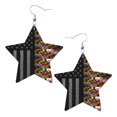 thumbnail image 6 of Leather Star Hook Earrings America Maryland Flag Print Earring Dangle Drop Earring For Women, 6 of 6
