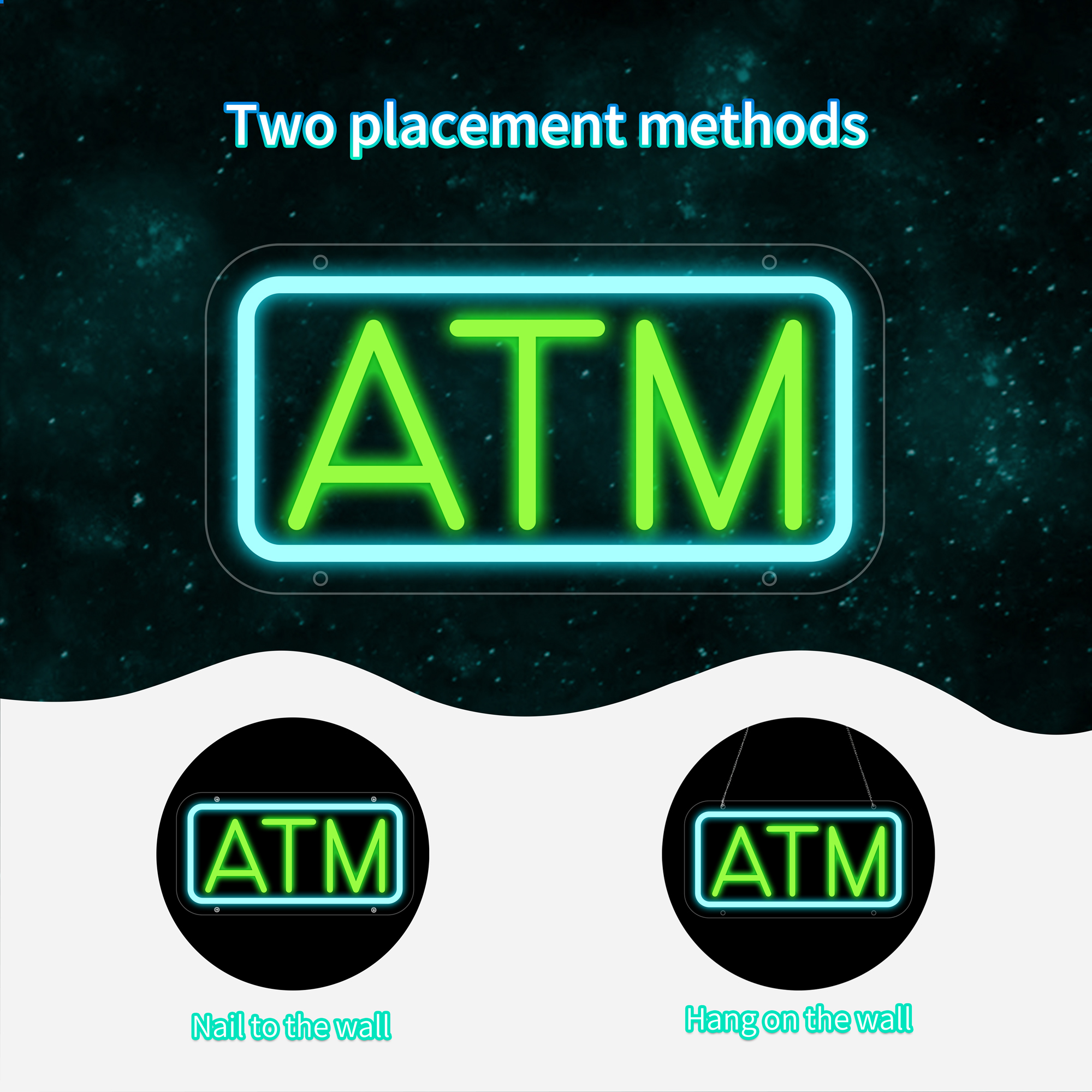 ATM Neon Sign, ATM Led Signs for Wall Decor, Dimmable Neon Light Sign for Bank, Bedroom, Game Room, Kids Room, Bar Decoration, Dimmable USB Powered Light Up Signs for Party Decor