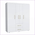 thumbnail image 6 of Chests & Wardrobes, Deluxe Modern Armoire with Storage & Metal Accents | White | Particle Board, 6 of 7