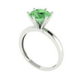 thumbnail image 2 of Clara Pucci 14K White Gold 2ct Green Solitaire Ring for Women, 2 of 8