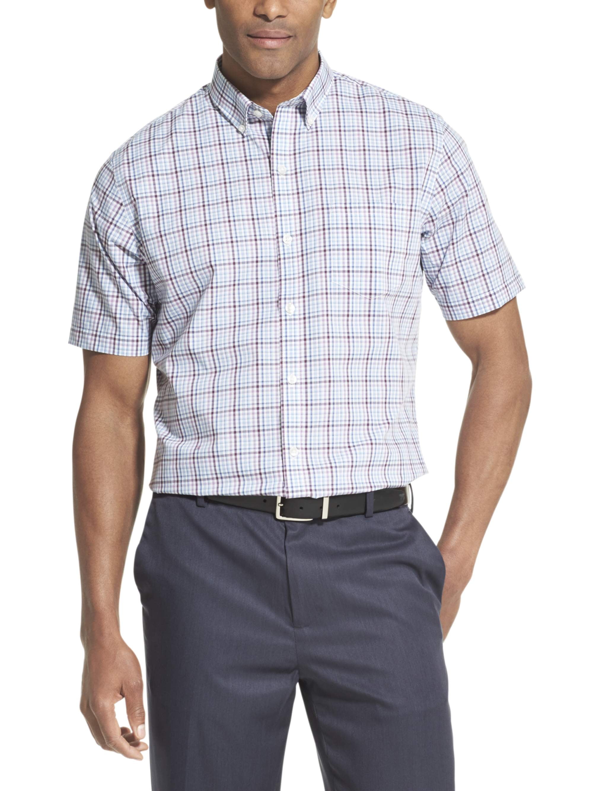 Van Heusen Men's Big and Tall Flex Plaid Non Iron Short Sleeve Shirt ...