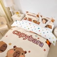 thumbnail image 2 of Erosebridal Kawaii Capybara Duvet Cover Set for Kid, Cartoon Animal Lover Bedding Full, 3-Piece, No Comforter, 2 of 5