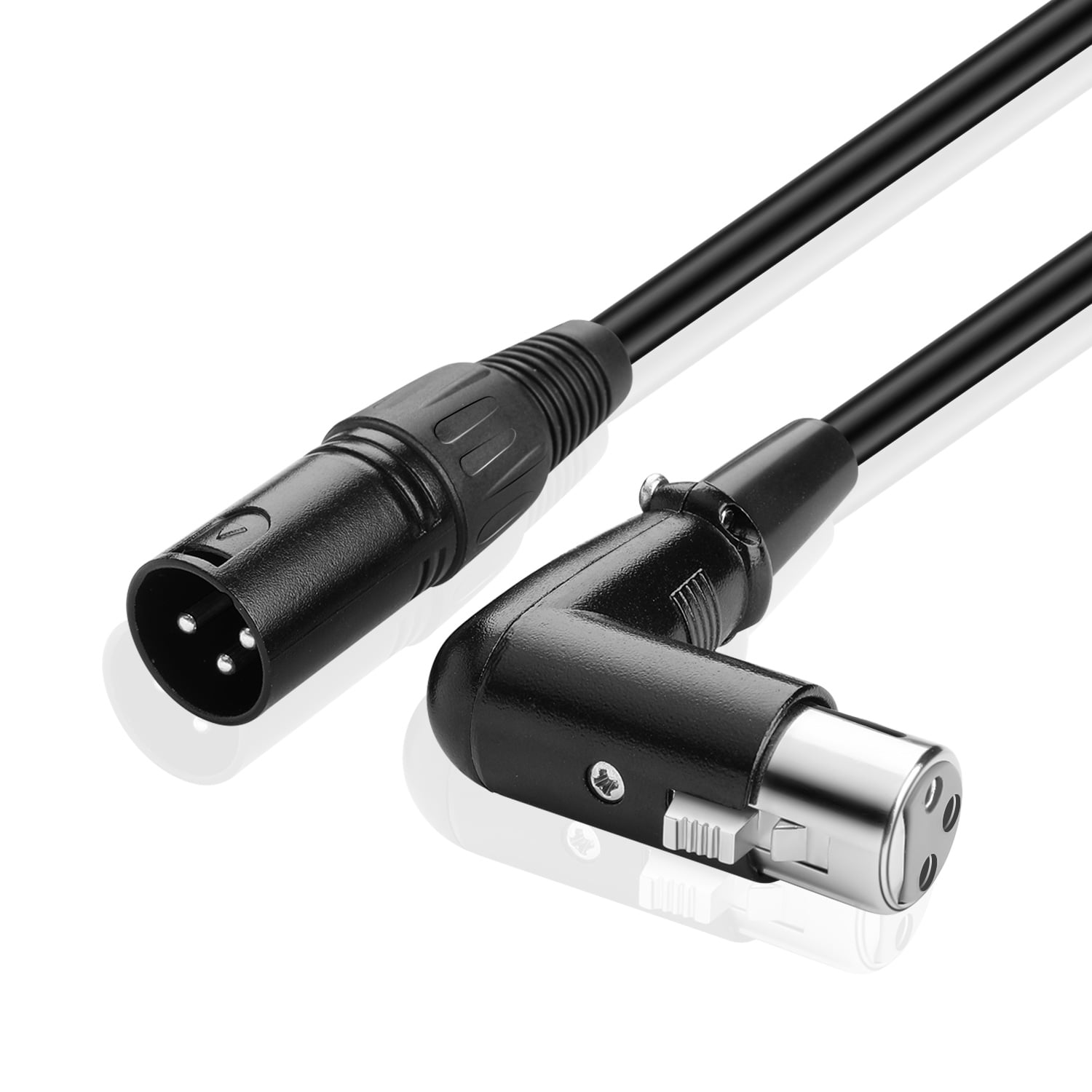Microphone Mic Balanced Right Angle 3 Pin XLR Male Plug Connector Cord Adapter 