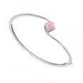 thumbnail image 2 of Sterling Silver with Natural Pink Opal Solitaire Bangle Bracelet-6.5", 2 of 3