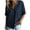 Navy, variant on Womens Cotton Linen Baggy Shirts V Neck Short Sleeve Blouses Loose Button Down Shirt Casual Comfort Boxy Tops