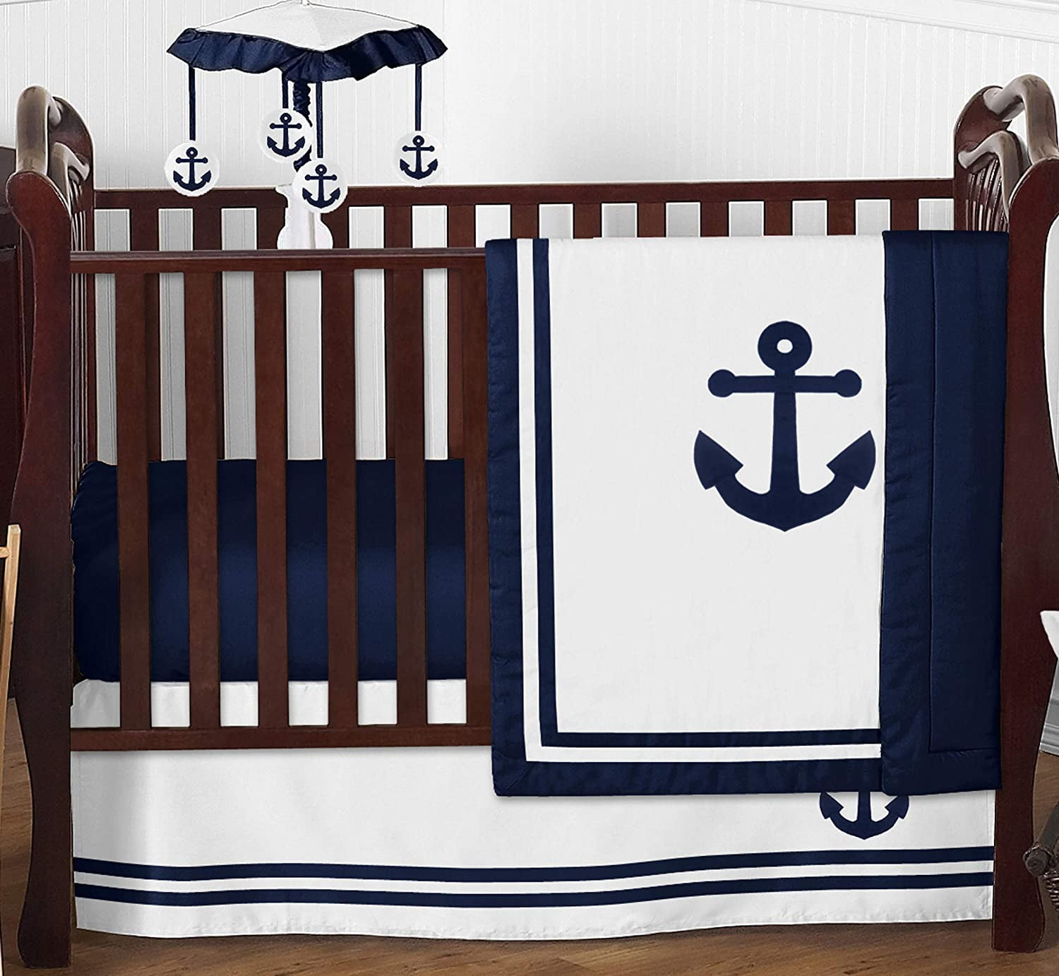 Blue White Sailor Nautical Anchors Boy Girl Body Pillow Case Cover by Sweet Jojo 
