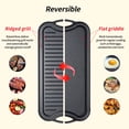 thumbnail image 2 of 20" Cast Iron Reversible Grill/Griddle with Scrapers, Pre-Seasoned, Non-stick Grill Pan for Stovetop, Indoor Cooking and Outdoor Camping, Black, 2 of 6