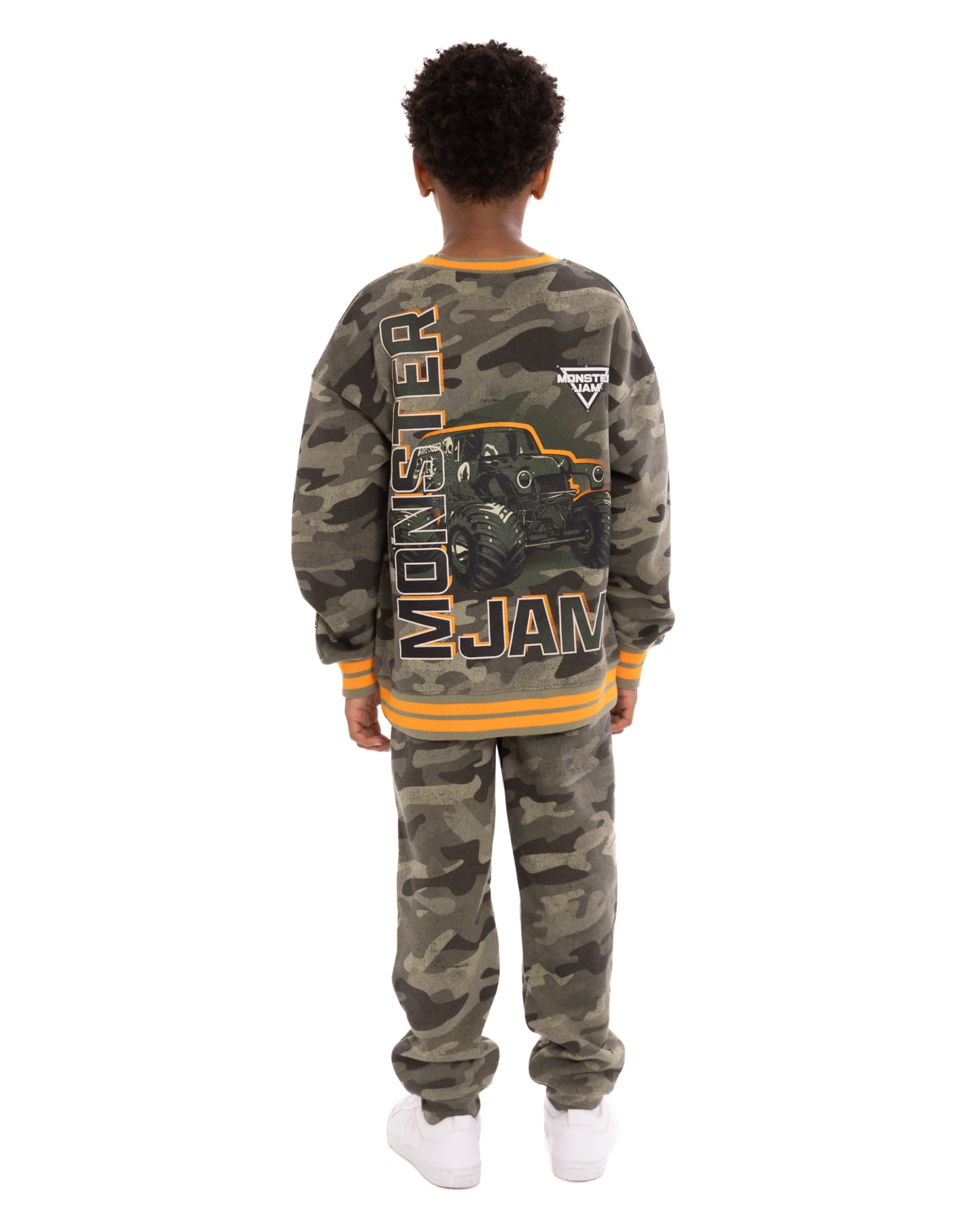 Monster Jam Boys Crewneck Sweatshirt and Joggers 2-Piece Set, Sizes 4-16