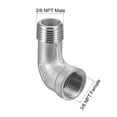 thumbnail image 2 of Unique Bargains Raccord de Tuyau Coudé Mâle à Femelle 3/8 NPT en Acier Inoxydable 304, 2 of 5