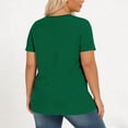 thumbnail image 5 of ClodeEU Women's Round Neck Short Sleeve Pleated Flowy Tunic Top,Casual Loose Curved Hem Blouse Army Green,Women's Plus L, 5 of 6