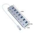 thumbnail image 3 of LSLJS High Speed Aluminum Alloy Metal, 7 Port USB Hub 3.0, Independent Button, 7 Port Hub with One Pull Seven USB Cable Splitter, Docking Station, 3 of 6