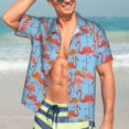 thumbnail image 4 of Picia Flamingo Gentle Cotton Regular Fit Short Sleeve Casual Hawaiian Shirt for Men-X-Large, 4 of 8