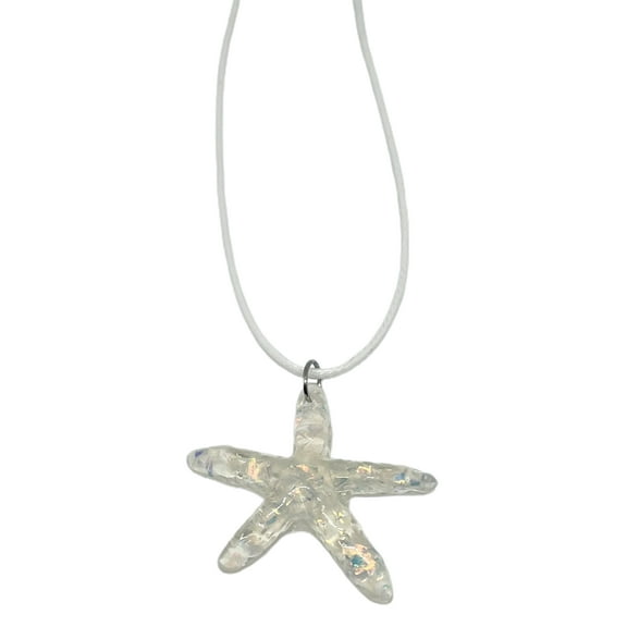 UNTERING Pink Starfish Necklace with Adjustable Chain for Women Vacation Resin Starfish Pendant Necklace Jewelry Ornament