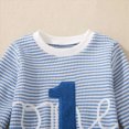 thumbnail image 4 of 12-18 Months Infant Boys Girls Fall Winter Striped Romper,Cute Graphic Long Sleeve Baby Jumpsuit 3 6 9 12 18 Months,Blue, 4 of 9
