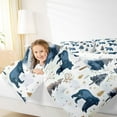 thumbnail image 5 of Homewish Wild Bear Bedding Comforter Set,Jungle Animal Twin Comforter Sets,White Blue Bedding Set For Boys Kids,Luxury Bedroom Decor Reversible,2pcs, 5 of 9