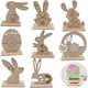 thumbnail image 1 of Xihbxyly Adornos de Conejito de Pascua de Madera, Manualidades para Pintar, Madera Ecológica, 8 Diseños Únicos, Decoración de Mesa, Decoración Navideña, 11 X 10 X 4,5 Cm, Juego de 8 Piezas, 1 of 2