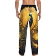 thumbnail image 3 of Daiia Elegant Gold Leaf Peacock Men's Sleep Pant with Pockets and Drawstring,Pajama Pants-Medium, 3 of 9