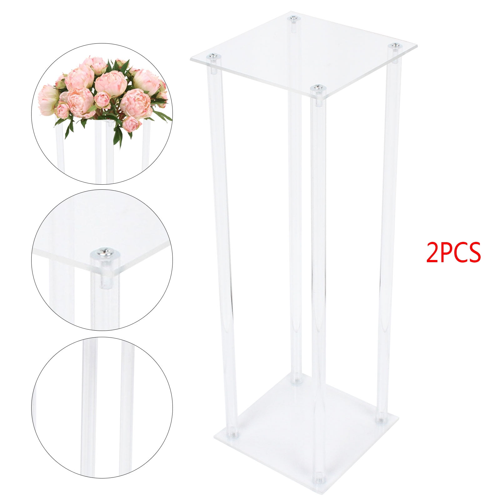 Miumaeov 2 Pack Acrylic Flower Stand Clear Display Rack Wedding Home ...