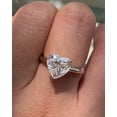 thumbnail image 2 of 2Ct Lab Created Diamond Heart Cut Solitaire Ring For Her 14K White Gold Plated, 2 of 4