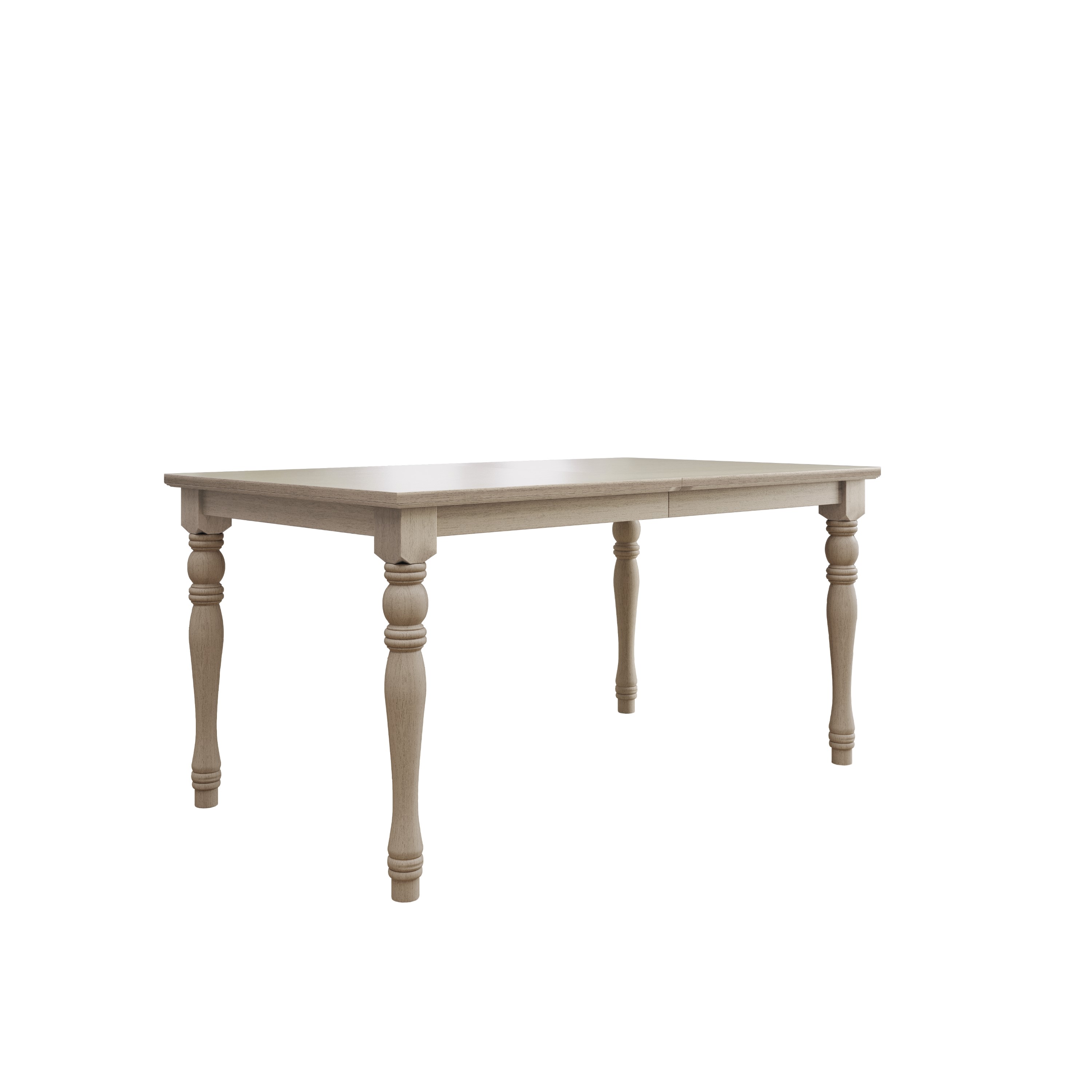 Home Design Mayfield Dining Table, Antique Gray, Rectangular top, Middle-divided design, Turned legs, Durable wood construction, Rustic-traditional style, Elegant and sturdy