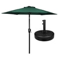 thumbnail image 1 of Sombrilla de patio Simple Deluxe de 2,3 m para exteriores con soporte base, color verde, 1 of 3