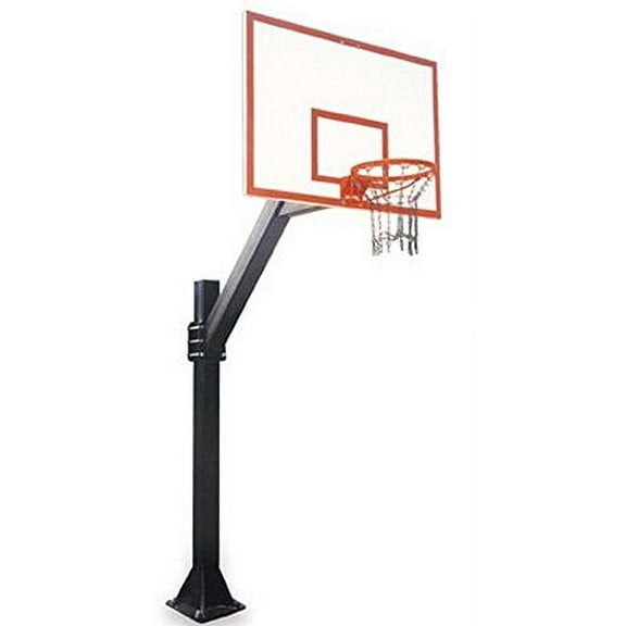 First Team Legend Dynasty-BP Steel-Fiberglass In Ground Fixed Height Basketball System44; Black