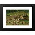 thumbnail image 2 of Adolf Lins 24x17 Black Modern Framed Museum Art Print Titled - A Summer Day, Geese by a Pond, 2 of 5