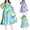 Mint Green, variant on SCSAlgin Women's Casual Fashion Printed Dress V Neck Long Sleeve Dresses Wrinkled Flowing Maxi Dress with Belt