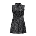 thumbnail image 4 of Garronmavis Black Leopard Sleeveless Golf for Women Zipper Collar Tennis Breathable Casual Pickleball Dress Sports Workout Outfits, Size XL, 4 of 7