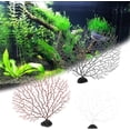 thumbnail image 3 of 2 uds simulación de acuario plantas subacuáticas decorativas reutilizables práctico árbol de pavo real Artificial para decoración de peceras negro S, 3 of 5
