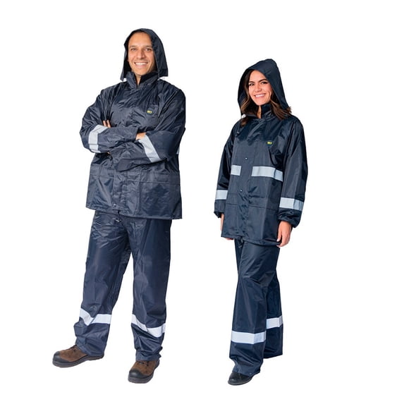 Impermeable Senderismo Lluvias Montaña Uso Rudo + Reflejantes