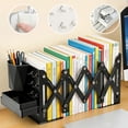 thumbnail image 4 of JOGZMZ 3-in-1 Adjustable Metal Book Stand with Pen Holders, Hooks and Storage Box for Desktop Organization, 4 of 6