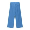 thumbnail image 5 of JSheng Children Casual Pants Girls Pants Casual Smocked High Waist Pant Loose Wide Leg Long Trousers 4-14 Years Blue 13 Years, 5 of 5